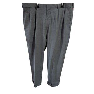 Lands End Men's Traditional Fit Gray 100% Wool Body Pants 46x30 (Altered)